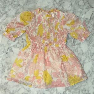 Zimmermann Floral Pink and Yellow Baby Dress 2Y
